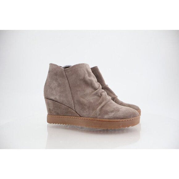 Sofft Siri Taupe Brown Ankle Boots Booties Wedge Size 10 Side Zip Comfy - Picture 1 of 11